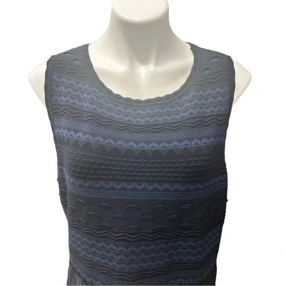 Ann Taylor Texture Stitch Flare Mini Dress Atlantic Navy Twee Mod Stretchy - Picture 5 of 12